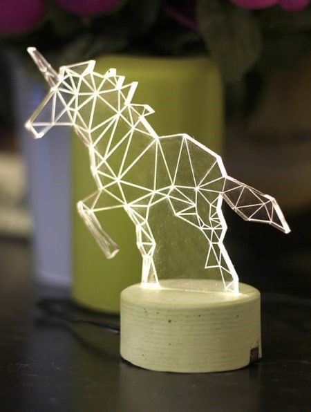decoration idea with a unicorn bedside lamp